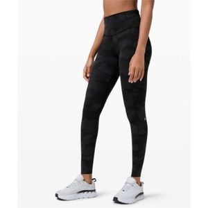 Lululemon Fast and Free Tight 28" *Non-Reflective* Camo Deep Coal Multi size 6